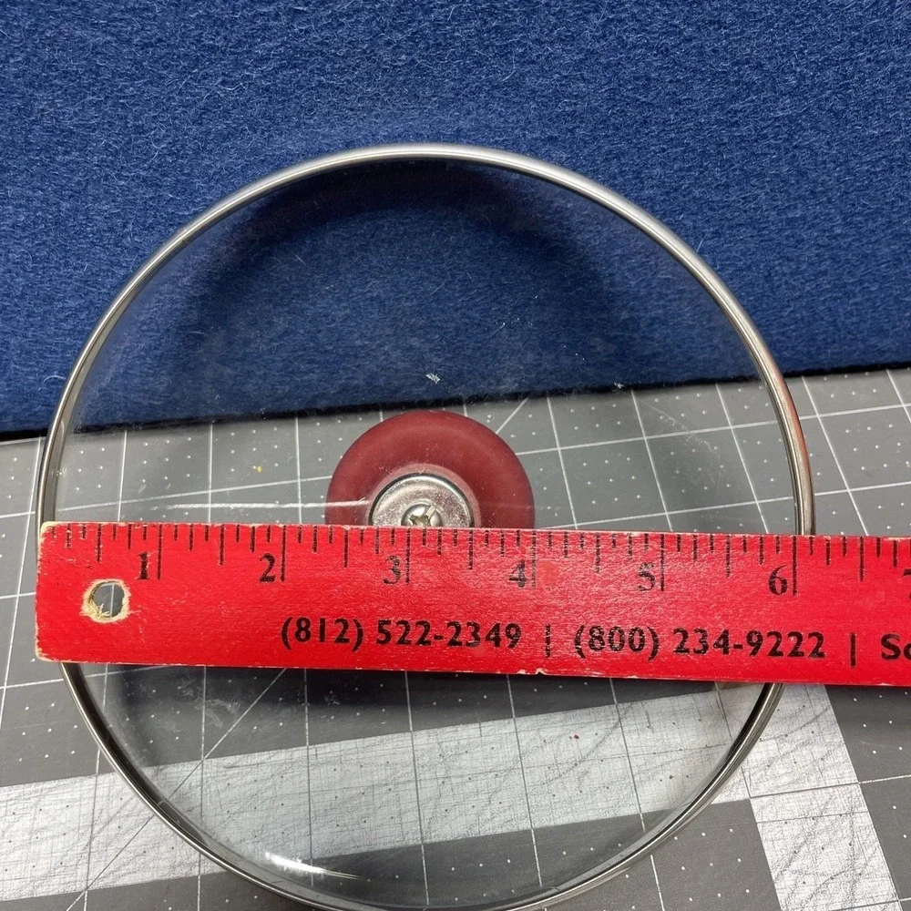 Paula Dean Replacement Lid 2 Quart Glass Round‎ Copper Red Handle Lid ONLY